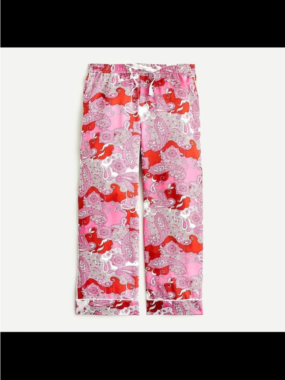 NWT J. Crew Pink and Red Paisley Lounge Pant